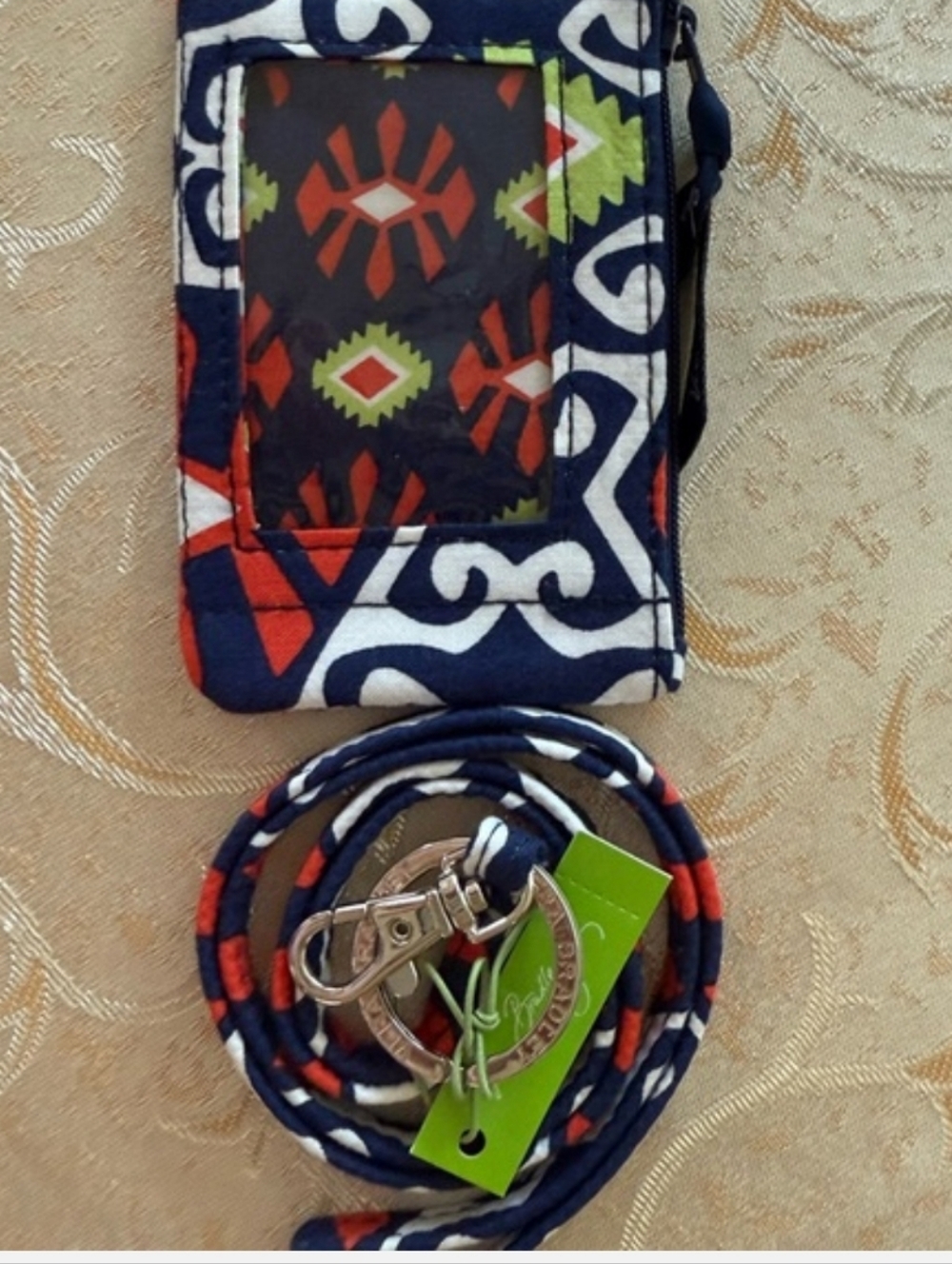 nwt vera bradley zip wallet coin and laynard